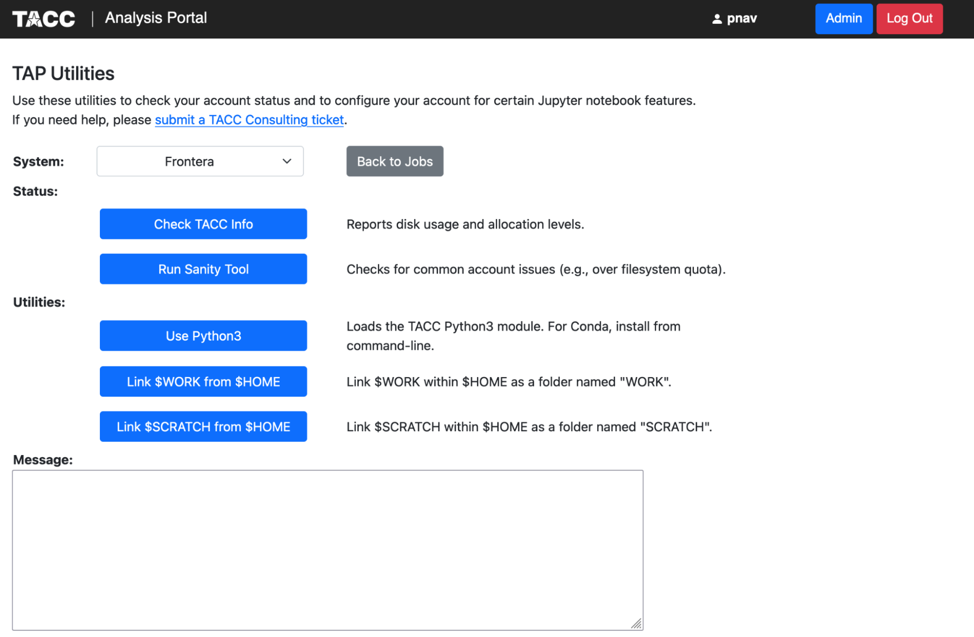 Figure 4. TAP Utilities